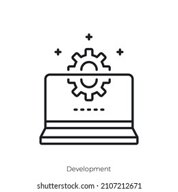 Development icon. Outline style icon design isolated on white background