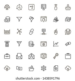 Development icon set. Collection of high quality black outline logo for web site design and mobile apps. Vector illustration on a white background