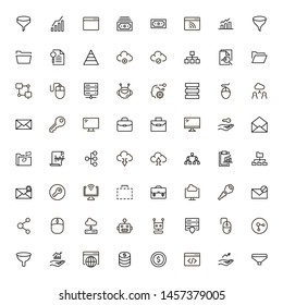 Development icon set. Collection of high quality black outline logo for web site design and mobile apps. Vector illustration on a white background