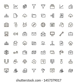 Development icon set. Collection of high quality black outline logo for web site design and mobile apps. Vector illustration on a white background