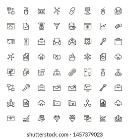 Development icon set. Collection of high quality black outline logo for web site design and mobile apps. Vector illustration on a white background