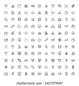 Development icon set. Collection of high quality black outline logo for web site design and mobile apps. Vector illustration on a white background