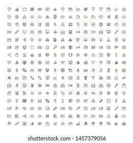 Development icon set. Collection of high quality black outline logo for web site design and mobile apps. Vector illustration on a white background