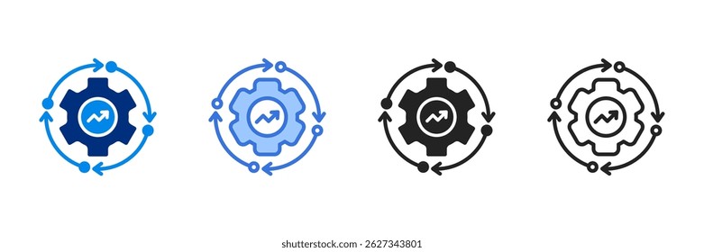 Ícone de desenvolvimento - Definir ilustração de vetor de vários estilos