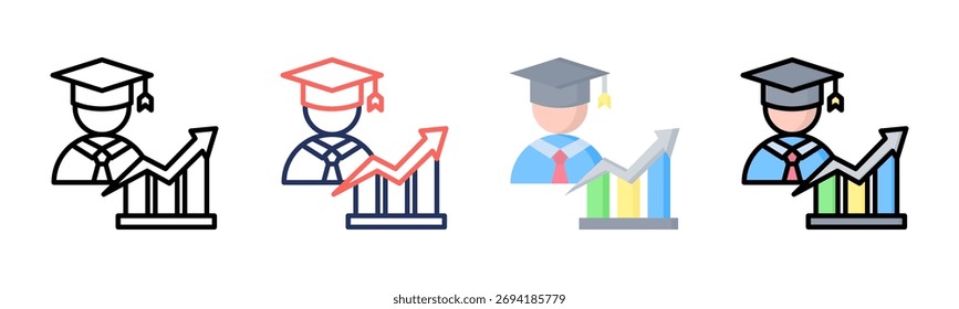 Development icon set multiple style collection