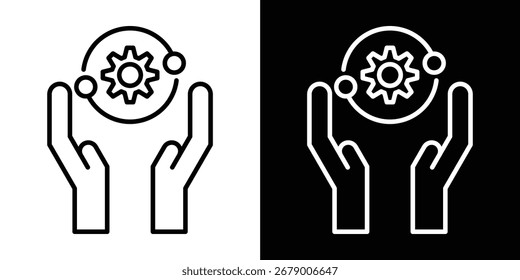 Conjunto de iconos de desarrollo en Ilustración vectorial de estilo en blanco y negro de contorno