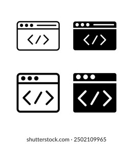 Development icon set in vector color editable