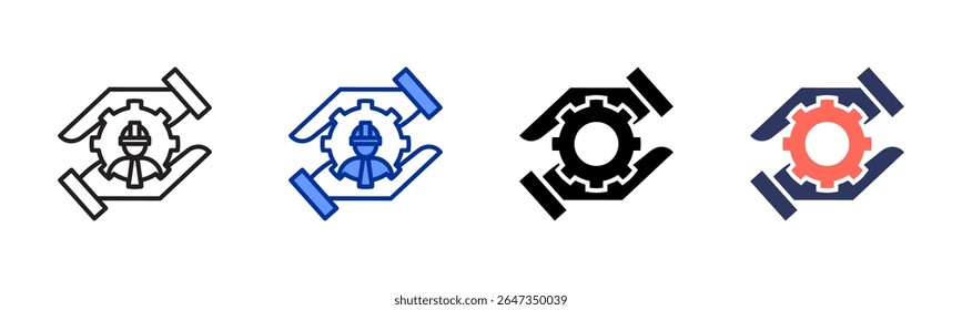 Ícone de desenvolvimento da coleção de vários estilos da folha