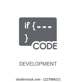 Development icon. Trendy Development logo concept on white background from Programming collection. Suitable for use on web apps, mobile apps and print media.