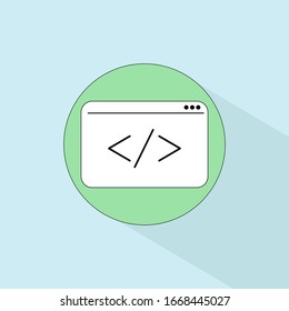 Development icon. User centered design flat vector illustration. Data visualization design element. Flat design style modern user experience icon.