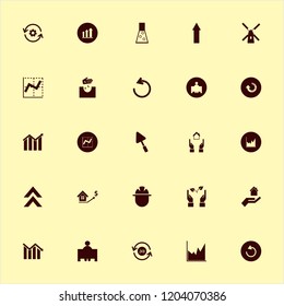 development icon. development vector icons set hands sprout, windmill, growing graph and builder