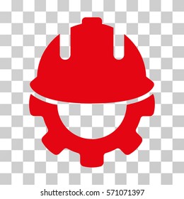Development icon. Vector illustration style is flat iconic symbol, red color, transparent background. Designed for web and software interfaces.