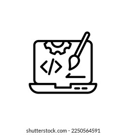 Entwicklungssymbol in Vektorgrafik. Logotyp