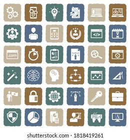 Development Icons. Grunge Color Flat Design. Vector Illustration.