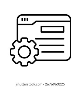 Iconos De Desarrollo En Esquema, Ilustración vectorial