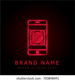 Development Icons red chromium metallic logo