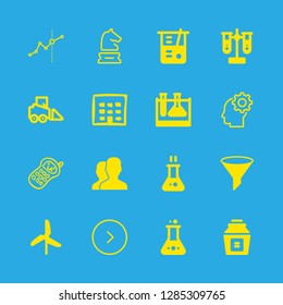 development icons set with chemistry, beaker and strategy vector set