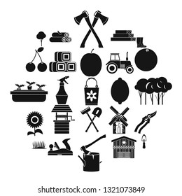 Development icons set. Simple set of 25 development icons for web isolated on white background