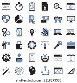 Development Icons. Two Tone Flat Design. Vector Illustration.