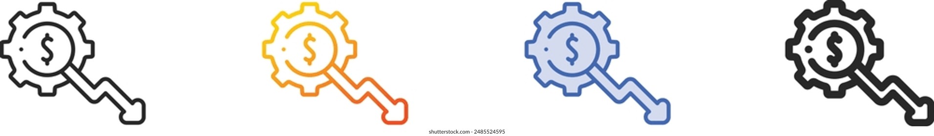 development icon.Thin Linear, Gradient, Blue Stroke and bold Style Design Isolated On White Background