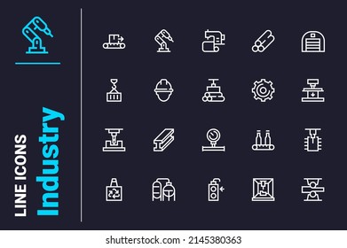 Development in industrial business icons set vector illustration. Symbols for life support line icon. Modern, progress and produce concept