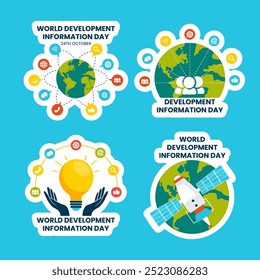 Desenvolvimento Informação Dia Etiqueta Plana Desenhado à Mão Modelos Ilustração de Fundo