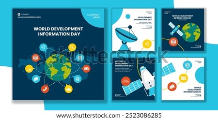 Development Information Day Social Media Post Flat Cartoon Hand Drawn Templates Background Illustration