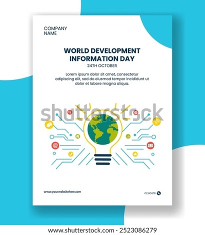 Development Information Day Vertical Poster Flat Cartoon Hand Drawn Templates Background Illustration
