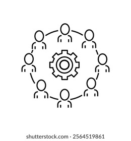 Development interacting communication meeting icon. Vector illustration