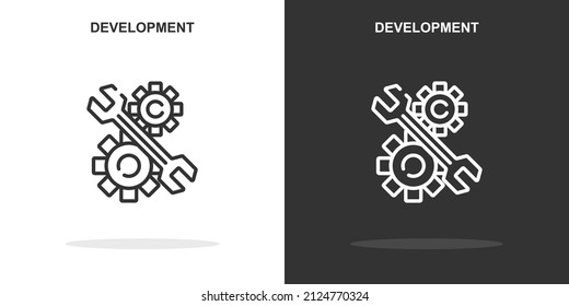 development line icon. Simple outline style.development linear sign. Vector illustration isolated on white background. Editable stroke EPS 10