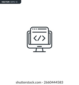 Development, linear style sign for mobile concept and web design. Symbol, logo illustration. Pixel perfect vector graphics