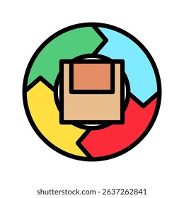 Development mini illustration outline color icon, use for research and development, education, industry, UI, UX kit, app and web development, digital or print.