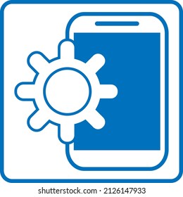 Development mobile settings, illustration, vector on a white background.