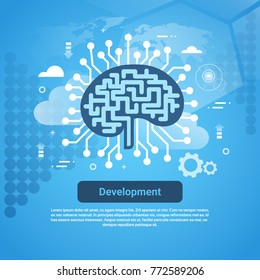 Development New Idea Concept Web Banner With Copy Space Vector Illustration