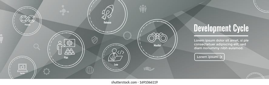 Development Operations and Life Cycle - DevOps Icon Set