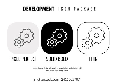 development outline icon in different style vector design pixel perfect