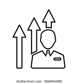 Development, personal, growth line icon. Outline vector.