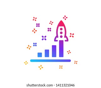 Development plan icon. Launch Startup business sign. Innovation symbol. Dynamic shapes. Gradient design development plan icon. Classic style. Vector