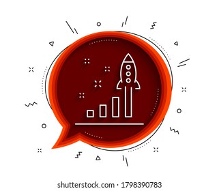 Development plan line icon. Chat bubble with shadow. Launch Startup business sign. Innovation symbol. Thin line development plan icon. Vector