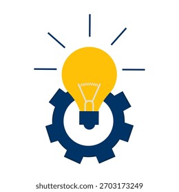 Development Process Gear Lightbulb Representing Idea Innovation 