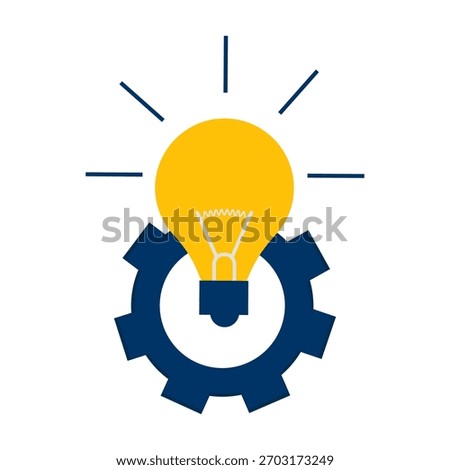 Development Process Gear Lightbulb Representing Idea Innovation 