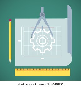 Development Of The Product At The Design Stage. Vector Icon.