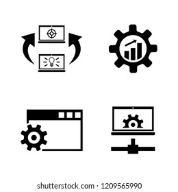 Development, Programming. Simple Related Vector Icons Set for Video, Mobile Apps, Web Sites, Print Projects and Your Design. Development, Programming icon Black Flat Illustration on White Background.