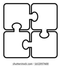 Development puzzle icon. Outline development puzzle vector icon for web design isolated on white background