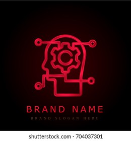 Development red chromium metallic logo