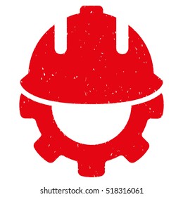 Development rubber seal stamp watermark. Icon vector symbol with grunge design and dirty texture. Scratched red ink sign on a white background.
