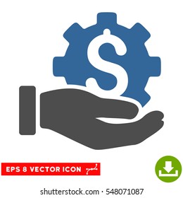 Development Service EPS vector icon. Illustration style is flat iconic bicolor cobalt and gray symbol on white background.