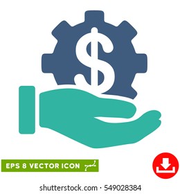 Development Service EPS vector pictogram. Illustration style is flat iconic bicolor cobalt and cyan symbol on white background.
