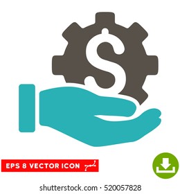 Development Service EPS vector pictograph. Illustration style is flat iconic bicolor grey and cyan symbol on white background.