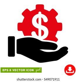 Development Service EPS vector pictograph. Illustration style is flat iconic bicolor intensive red and black symbol on white background.